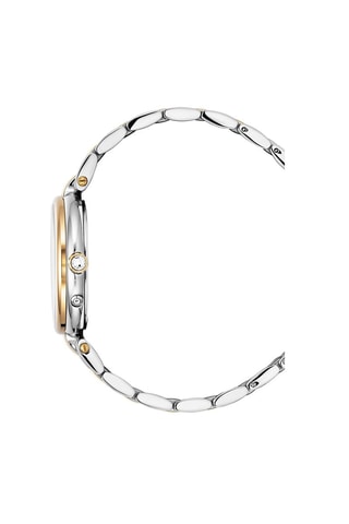 Montre à quartz en acier, diamants et nacre Etoile - Compteur phases de la lune 