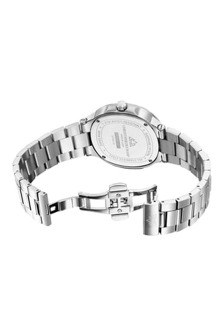 Montre à quartz en acier Argenté et bleu foncé