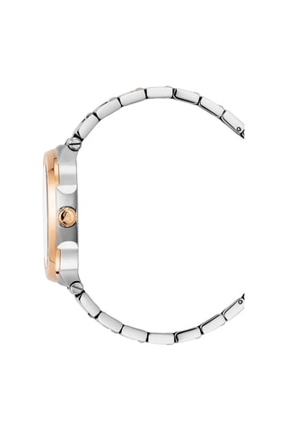 Montre à quartz en acier - Argenté et doré rose