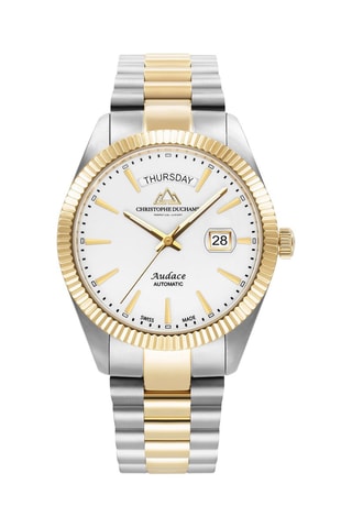 Montre à quartz en acier - Argenté et doré