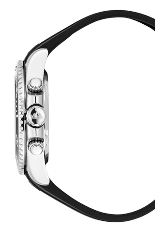 Montre à quartz en caoutchouc Marine Chrono - Chronographe et tachymètre - Noir