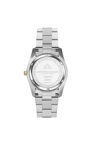 Montre à quartz en acier et diamants