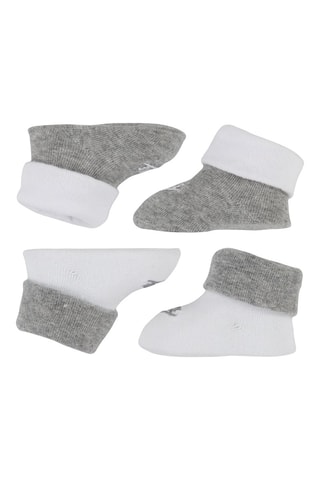 2 paires de chaussons - Gris chiné et blanc