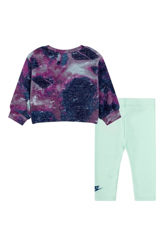 Sweat tie and dye et legging Bleu nuit et vert d’eau - Nike