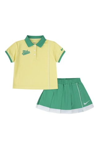 Polo et jupe plissée - Vert et jaune