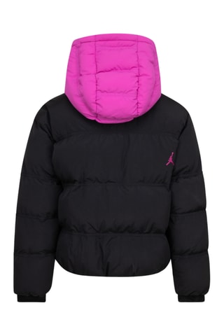 Doudoune à capuche - Noir et rose