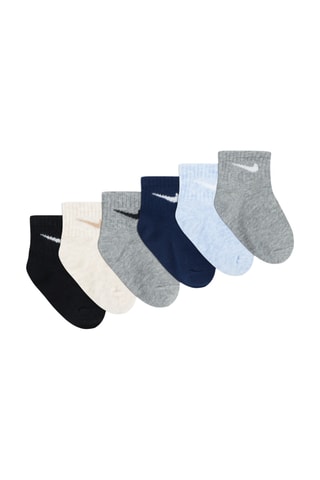 6 paires de socquettes - Ivoire et gris clair chiné