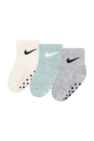 3 paires de chaussettes antidérapantes - Vert et gris clair chiné