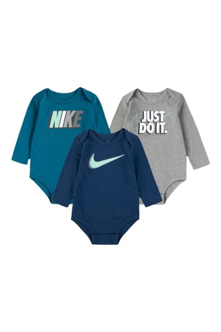 3 bodys - Bleu et gris clair chiné