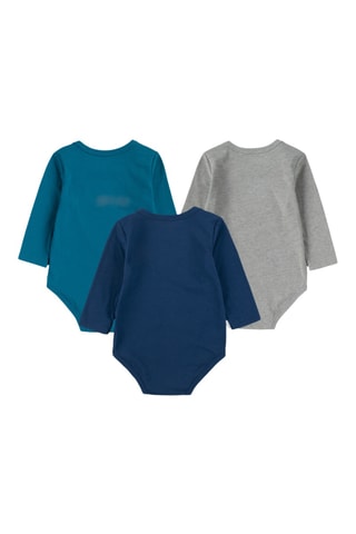 3 bodys - Bleu et gris clair chiné