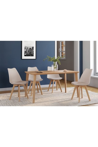 4 chaises Nordia - Beige et naturel