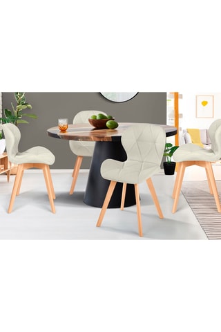 4 chaises Gatsby - Beige et naturel