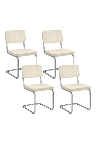 4 chaises Naya - 44 x 79 x 52 cm - Revêtement en velours