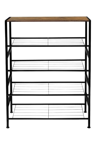 Meuble à chaussures Elize - Noir et imitation bois