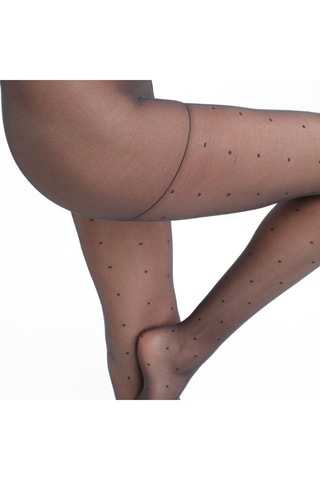 3 collants Style Effet plumetis - 15 deniers - Noir 