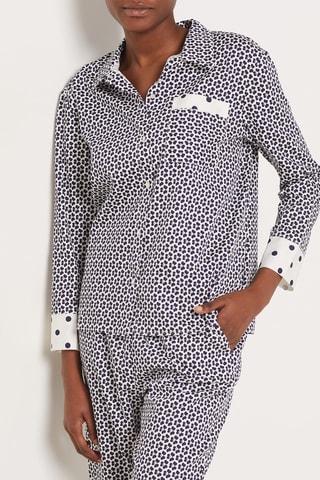 Chemise de pyjama Florish - Blanc et bleu marine