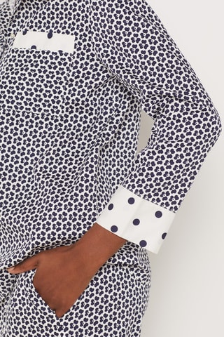 Chemise de pyjama Florish - Blanc et bleu marine
