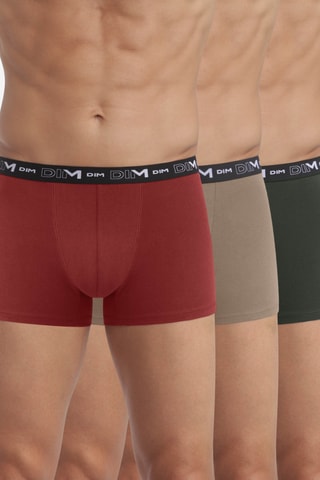 3 boxers Coton Stretch - Rouge