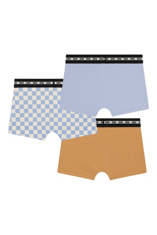 3 boxers Fashion Coton Stretch - Bleu