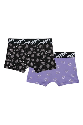 2 boxers Micro Recyclée - Noir et violet