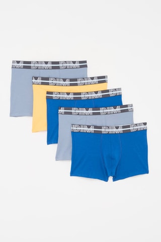 5 boxers Dim Powerful - Bleu et jaune