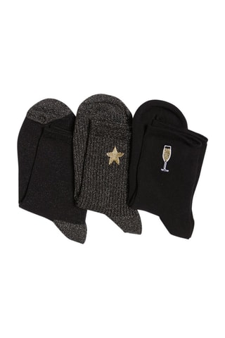 3 paires de chaussettes Festive - Noir