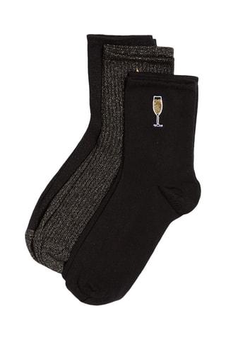 3 paires de chaussettes Festive - Noir