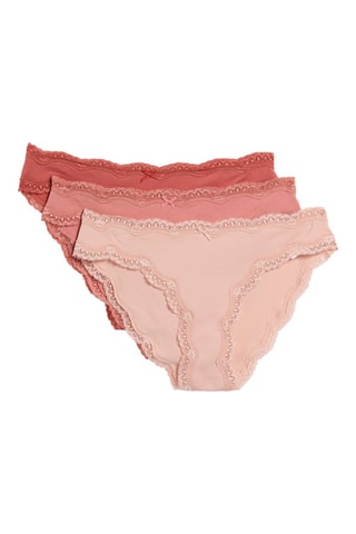 3 culottes Lolla Dark Rosebud - Rose et rouge brique