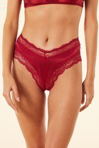 Culotte en soie taille haute Magnolia - Rouge
