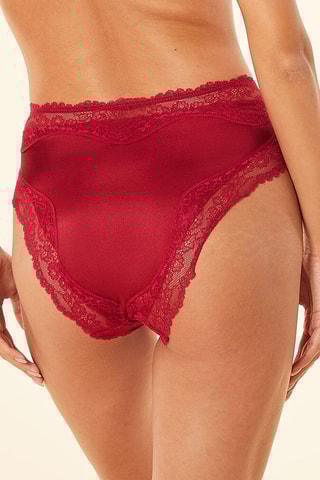 Culotte en soie taille haute Magnolia - Rouge