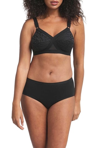 2 culottes taille midi en coton biologique - Noir