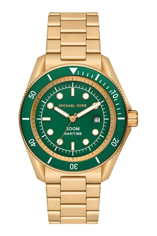 Montre à quartz en acier - Doré et vert