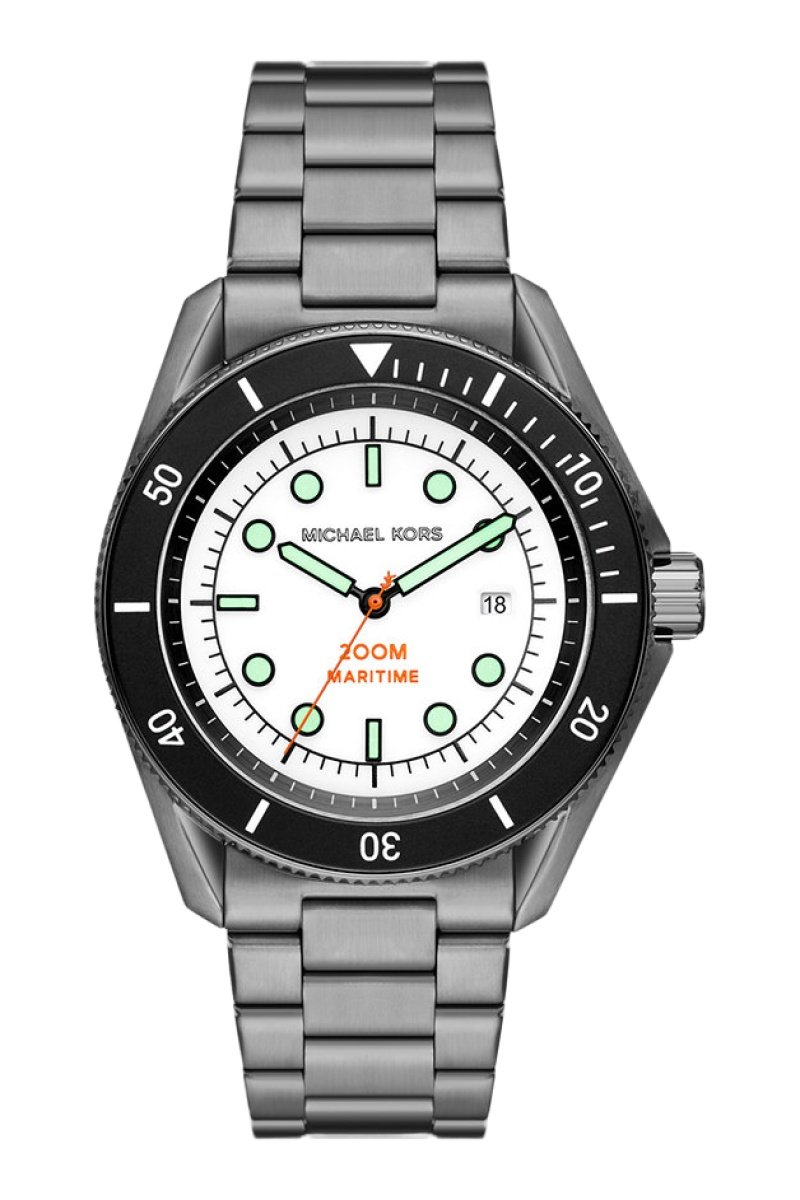 Montre+à+quartz+en+acier+-+Gris