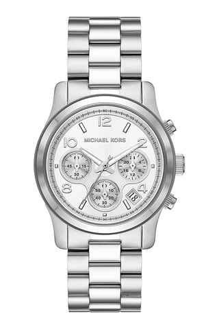 Montre à quartz en acier - Chronographe - Argenté