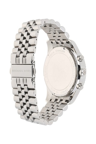 Montre à quartz en acier - Chronographe - Argenté