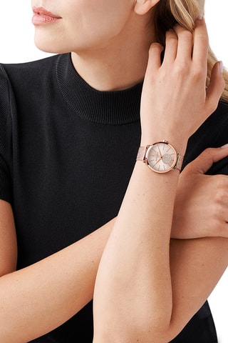 Montre à quartz en acier - Doré rose