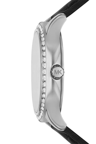 Montre à quartz en cuir - Noir et argenté