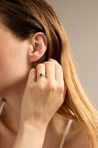 Bague - Or jaune 18 carats, saphir et diamants