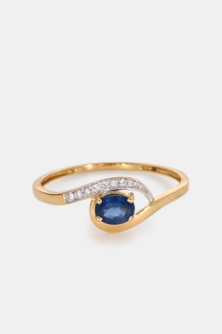 Bague - Or jaune 18 carats et saphir