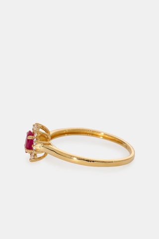 Bague - Or jaune 18 carats, rubis et diamants