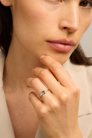 Bague - Or jaune 18 carats, saphir et diamants