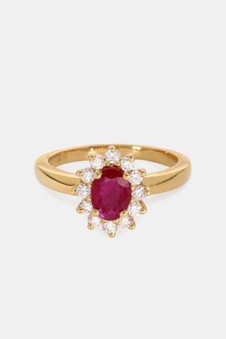 Bague - Or jaune 18 carats, rubis et diamants