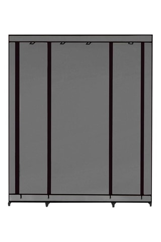 Armoire de rangement optimale grise avec accessoires - 2 cubes de rangement et 10 cintres