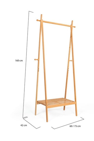 Portant pliable Maya - Bambou massif - 60/73 x 160 x 42 cm