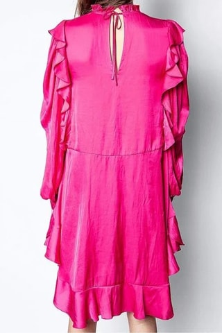 Robe volantée en soie - Rose