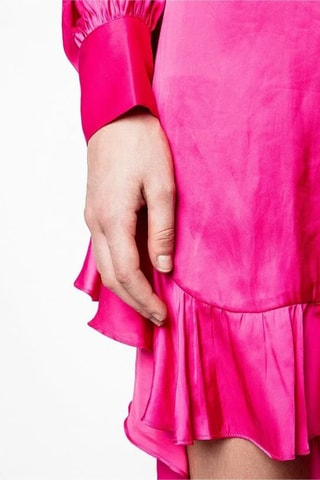 Robe volantée en soie - Rose