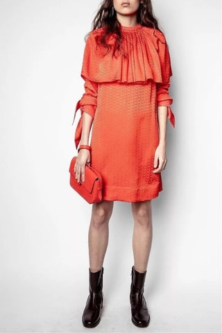 Robe patineuse en soie - Rouge