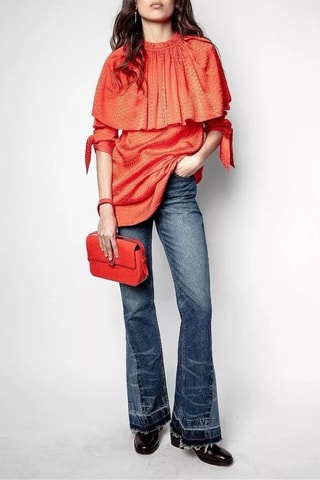 Robe patineuse en soie - Rouge