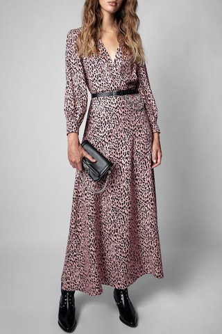 Robe longue en soie - Rose