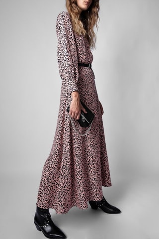 Robe longue en soie - Rose